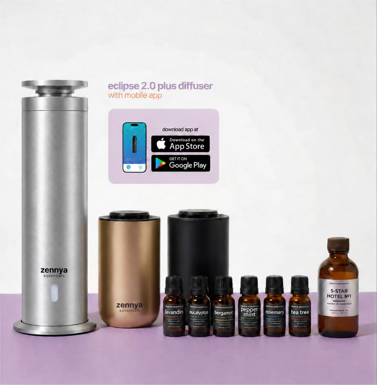 Zennya® 360° Home Scenting (3 diffusers + 6 essential oils + 115 ml fragrance oil)
