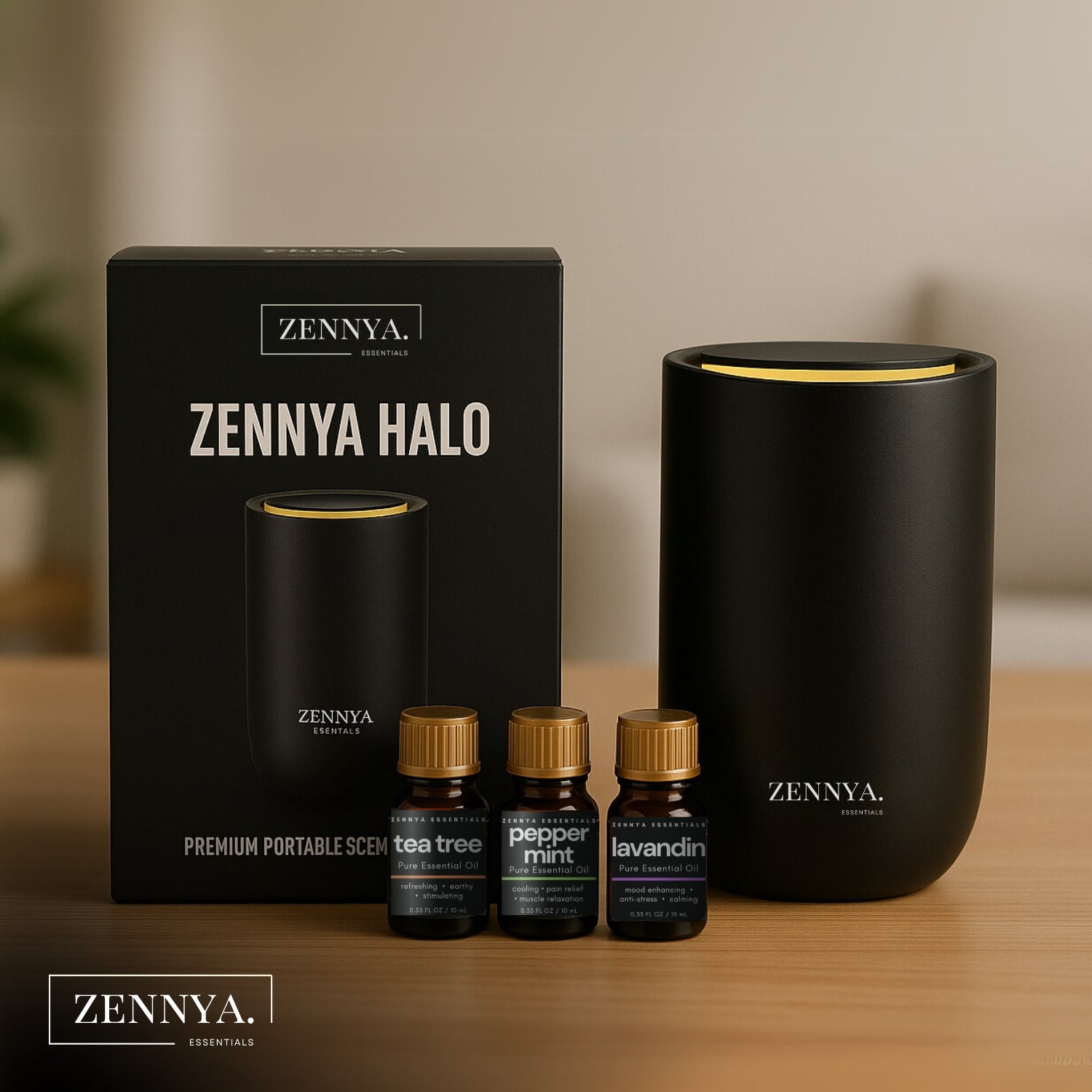 zennya® Halo Diffuser & Essential Oils Bundle