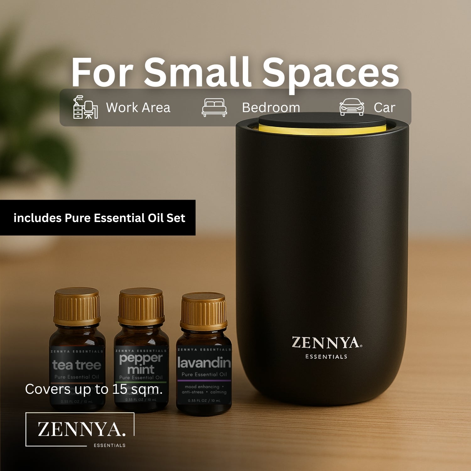 zennya® Halo Diffuser & Essential Oils Bundle