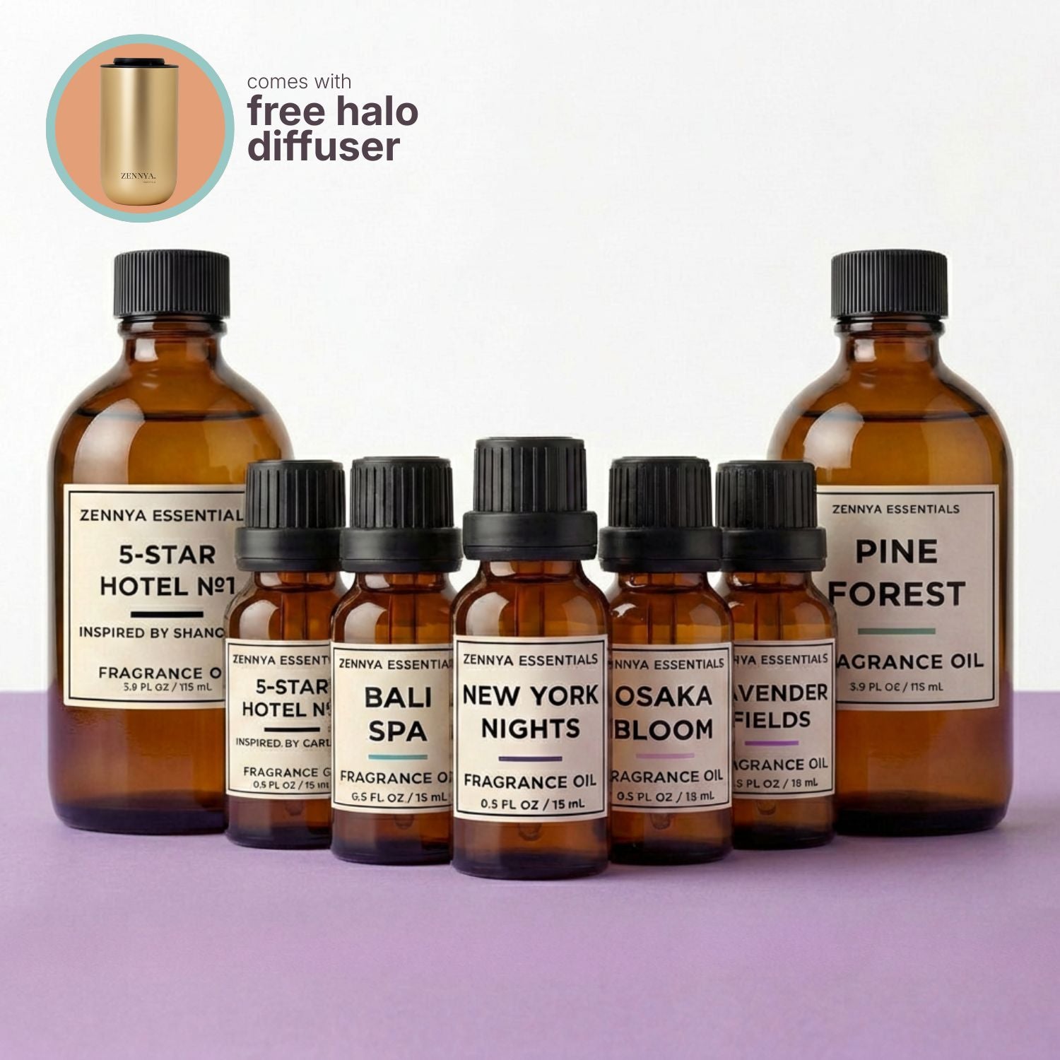 zennya Fragrances Complete Set | Free Halo Diffuser