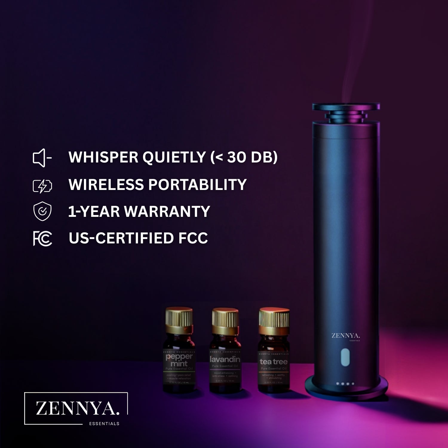Zennya® Eclipse 2.0 Diffuser & Essential Oils Set