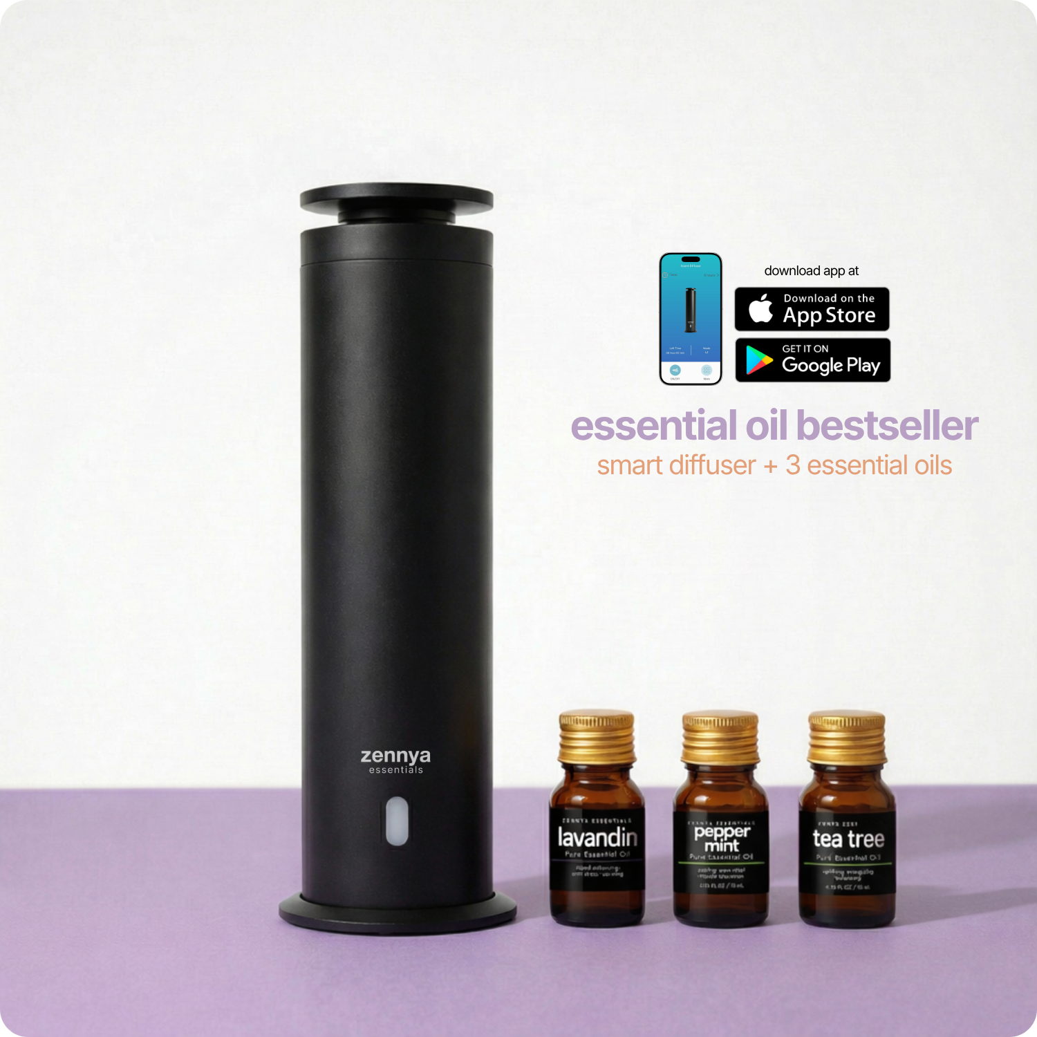 zennya® Eclipse 2.0 Diffuser & Essential Oils Set
