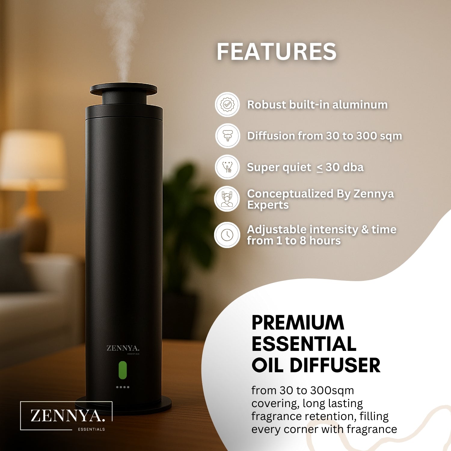 Zennya® Eclipse 2.0 Diffuser with 5-Star Hotel Fragrance inspired by Shangrila Set